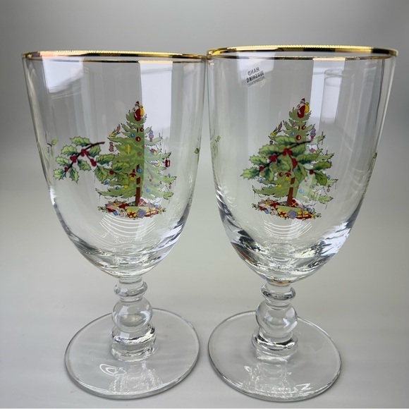 Spode Christmas Water Goblets - Picture 4 of 9
